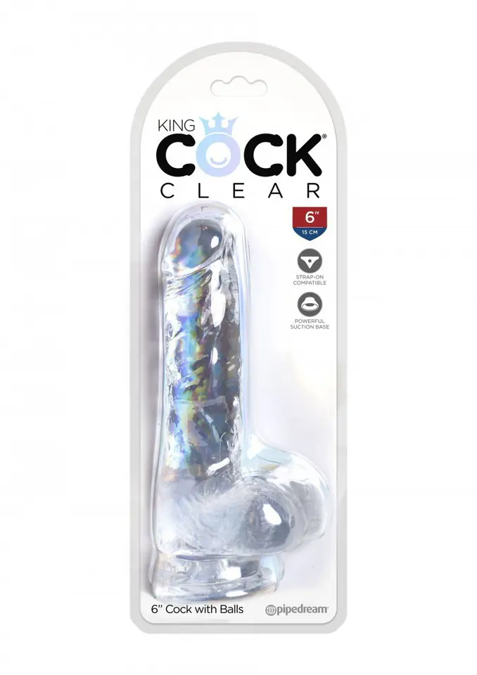 ⁨King Cock 6 Inch Cock with Balls Transparant⁩ w sklepie Wasserman.eu