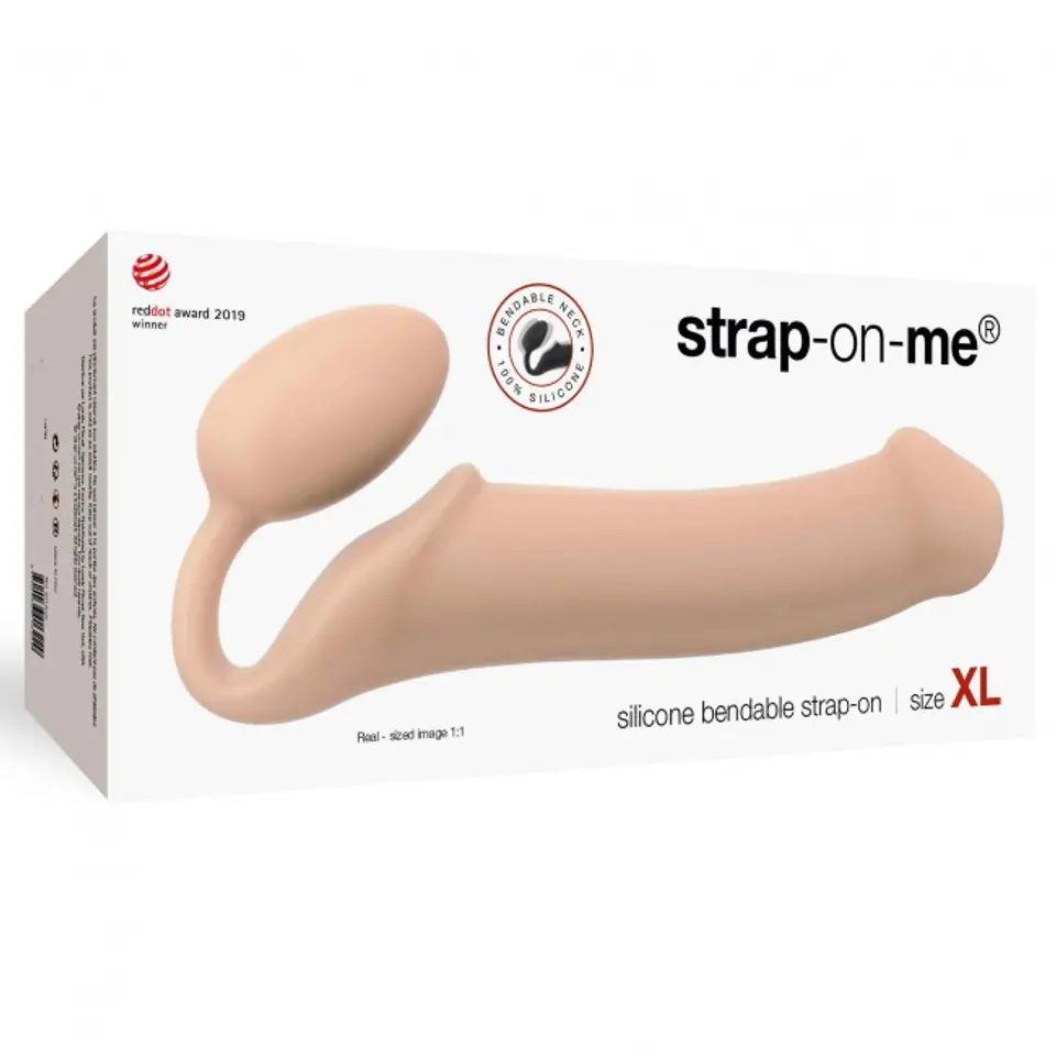 ⁨Strap-on-me Silicone bendable strap-on Flesh XL⁩ at Wasserman.eu