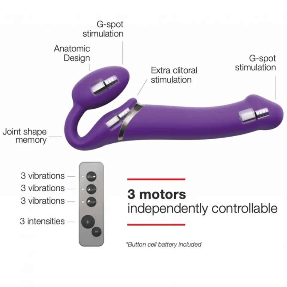 ⁨Vibrating Strap-on Purple XL⁩ w sklepie Wasserman.eu