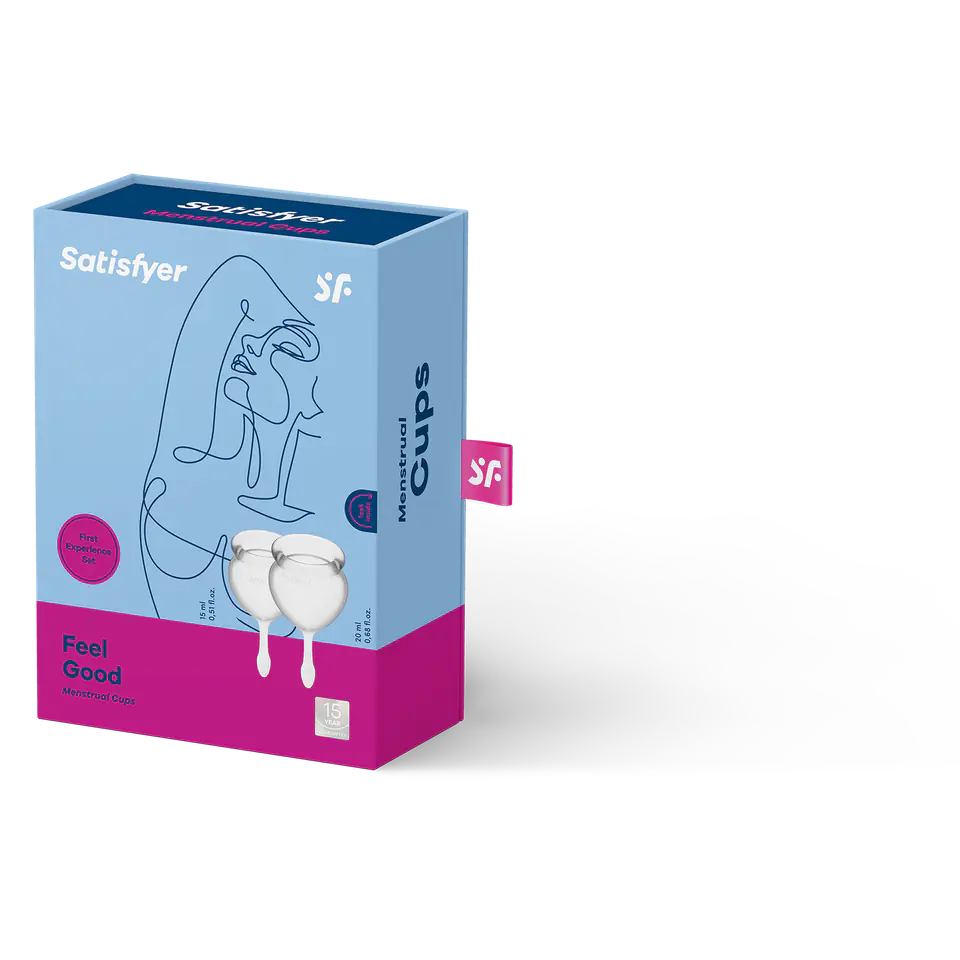 ⁨Zestaw kubeczków menstruacyjnych Satisfyer Feel Good Menstrual Cup Set Transparent⁩ w sklepie Wasserman.eu