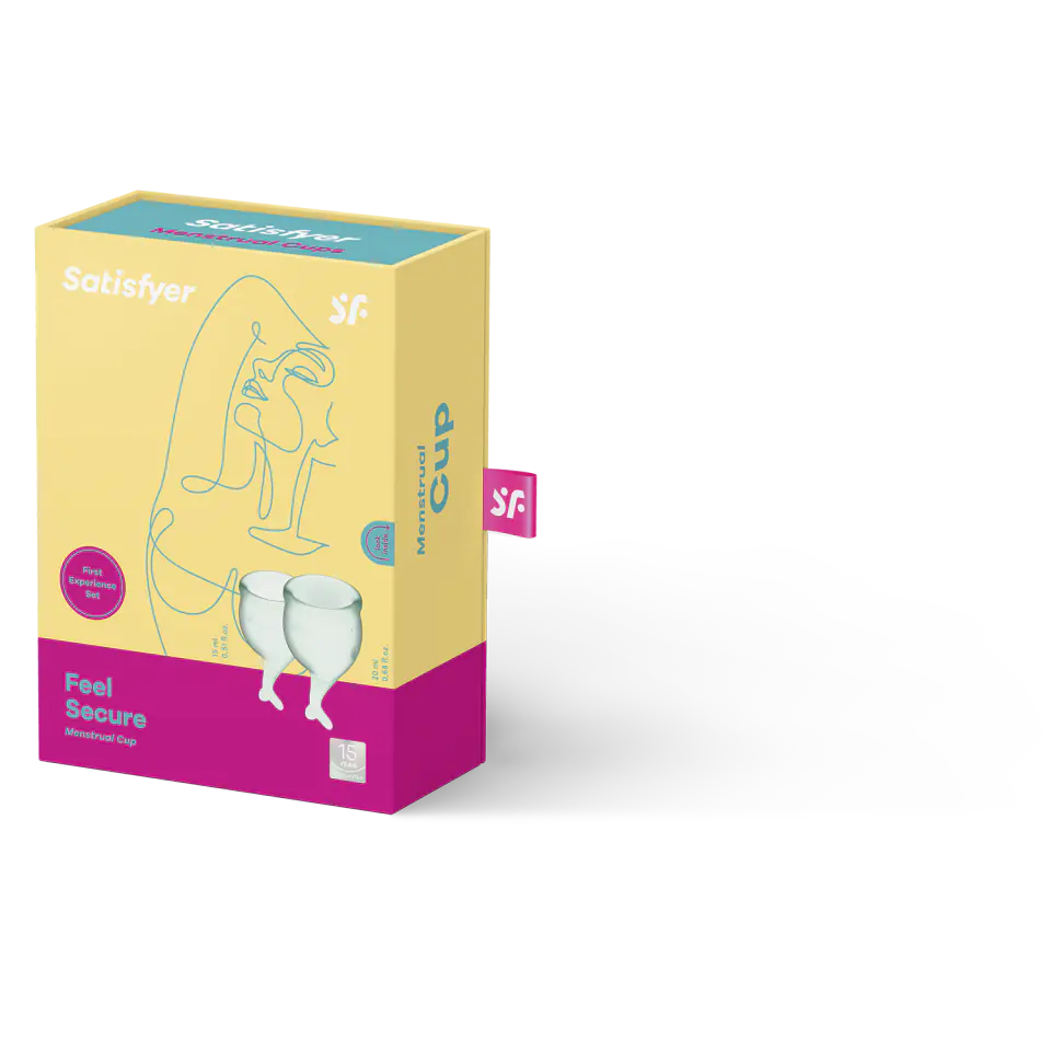 ⁨Zestaw kubeczków menstruacyjnych Satisfyer Feel Secure Menstrual Cup Set Light Green⁩ at Wasserman.eu