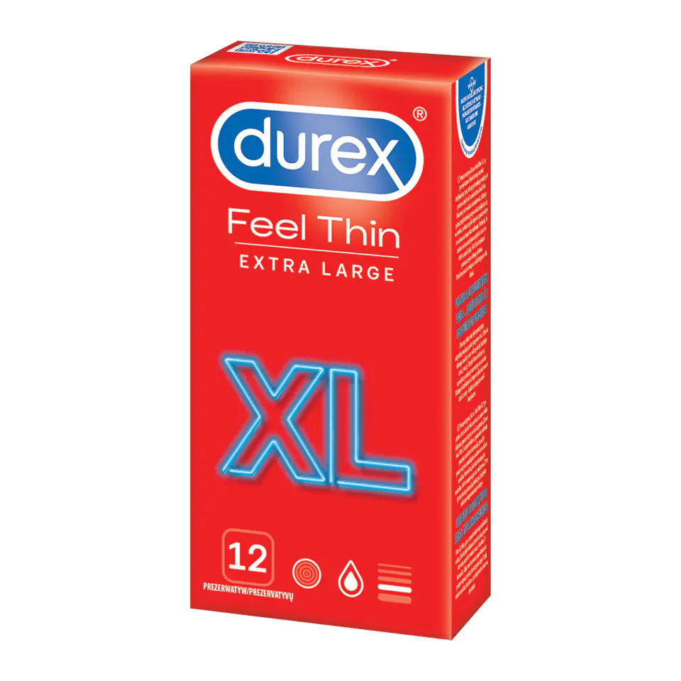 ⁨Durex Feel Thin XL 12 szt.⁩ w sklepie Wasserman.eu
