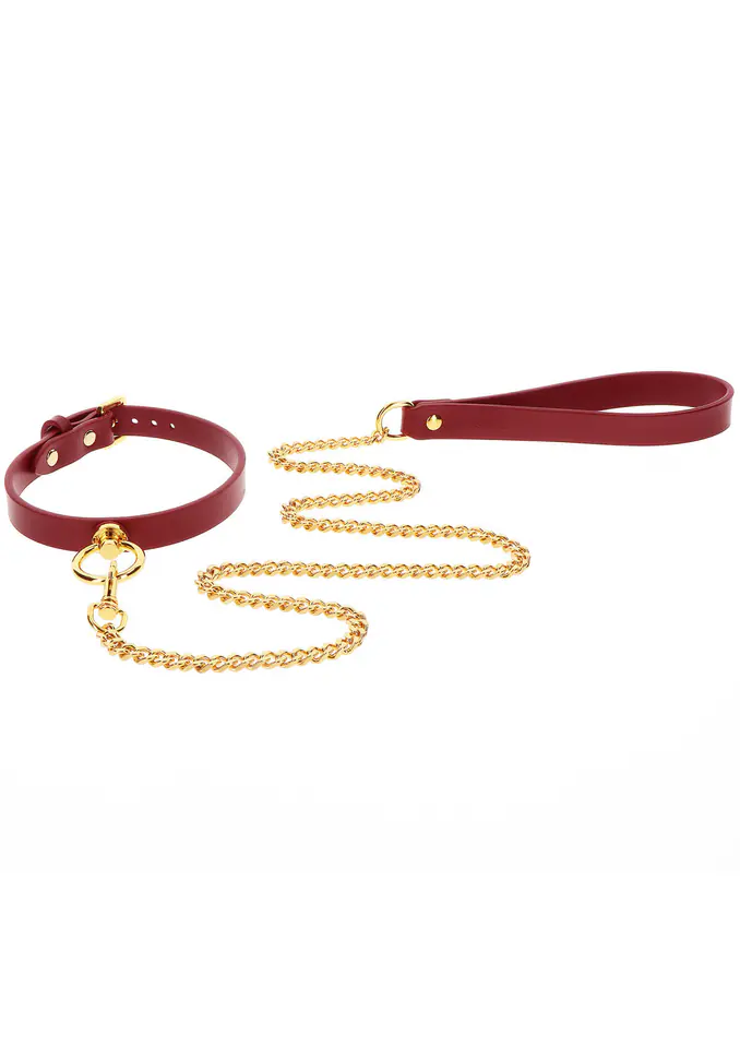 ⁨Wegańska skórzana obroża ze smyczą Taboom O-Ring Collar and Chain Leash⁩ w sklepie Wasserman.eu