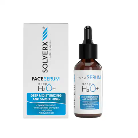 ⁨SOLVERX Deep H2O+ Serum do twarzy głęboko nawilżające - skóra sucha i odwodniona 30 ml⁩ w sklepie Wasserman.eu