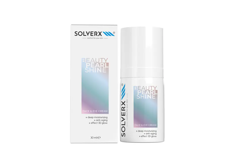 ⁨SOLVERX Face & Eyes Cream Krem na twarz i pod oczy Beauty Pearl Shine 30 ml⁩ w sklepie Wasserman.eu