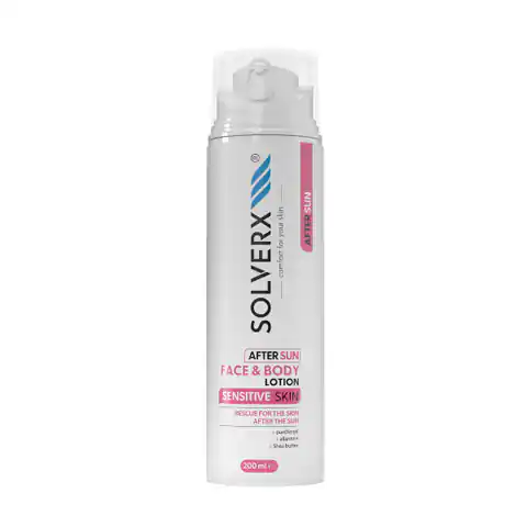 ⁨SOLVERX Sensitive Skin Balsam łagodzący po opalaniu do twarzy i ciała 200 ml⁩ w sklepie Wasserman.eu