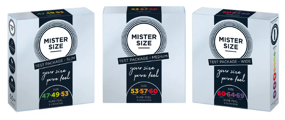 ⁨Mister.Size Testbox 53-57-60 3 Condoms⁩ at Wasserman.eu