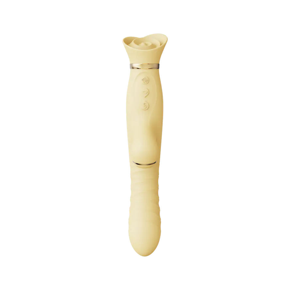 Pulsator z wibracjami oraz główką w kształcie róży Zalo Rose Thruster Lemon Yellow w sklepie Wasserman.eu