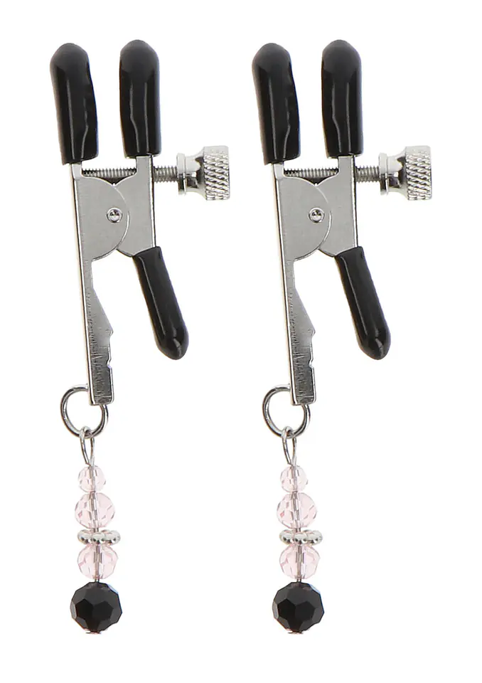 ⁨Klamerki na sutki ze śrubą i kryształkami Taboom Adjustable Clamps With Beads⁩ w sklepie Wasserman.eu