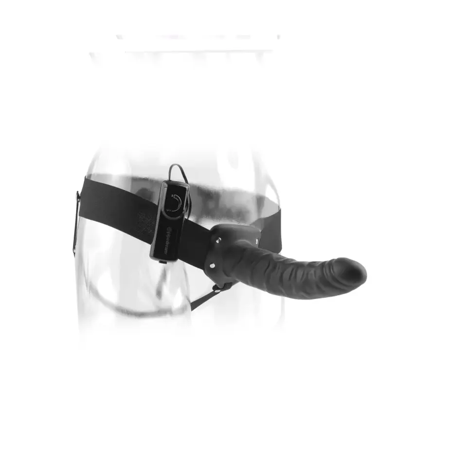 Pipedream Fetish Fantasy Series 8" Vibrating Hollow Strap-On Black w sklepie Wasserman.eu