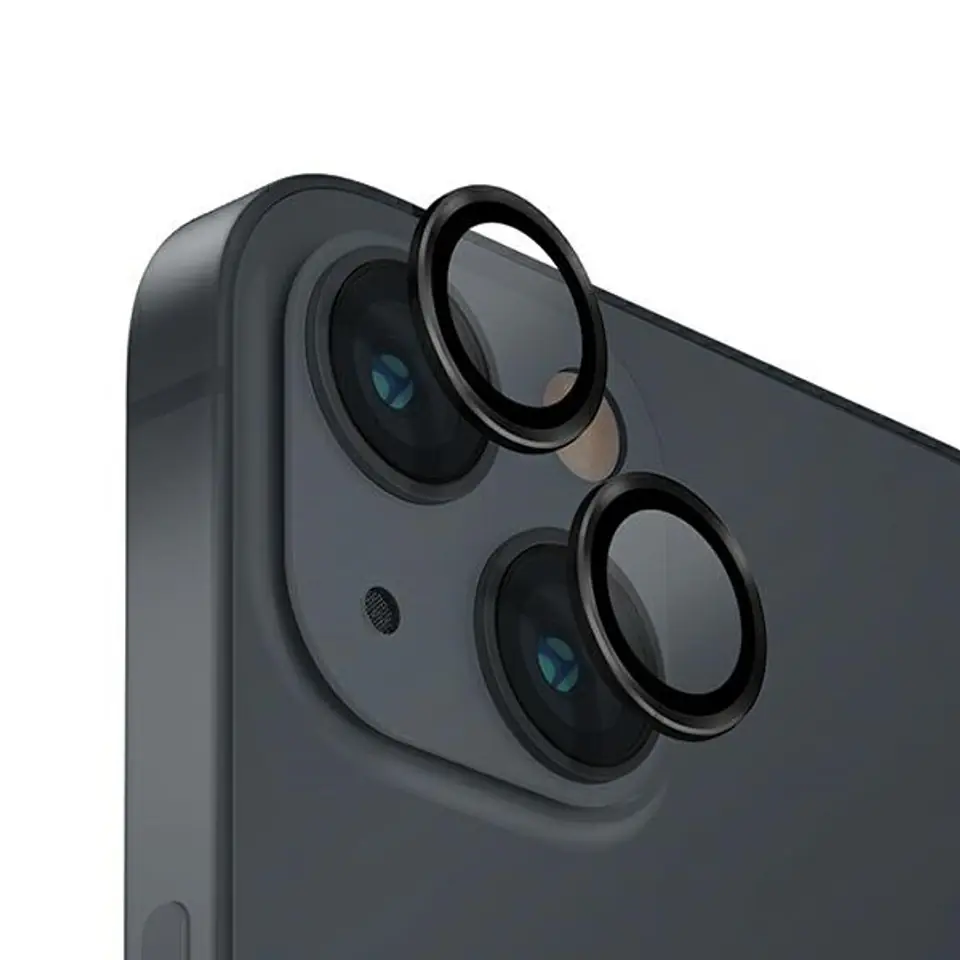 ⁨UNIQ Optix Aluminium Camera Lens Protector iPhone 14 6.1" / 14 Plus 6.7" midnight black szkło na obiektyw aparatu z aplikatorem⁩ w sklepie Wasserman.eu