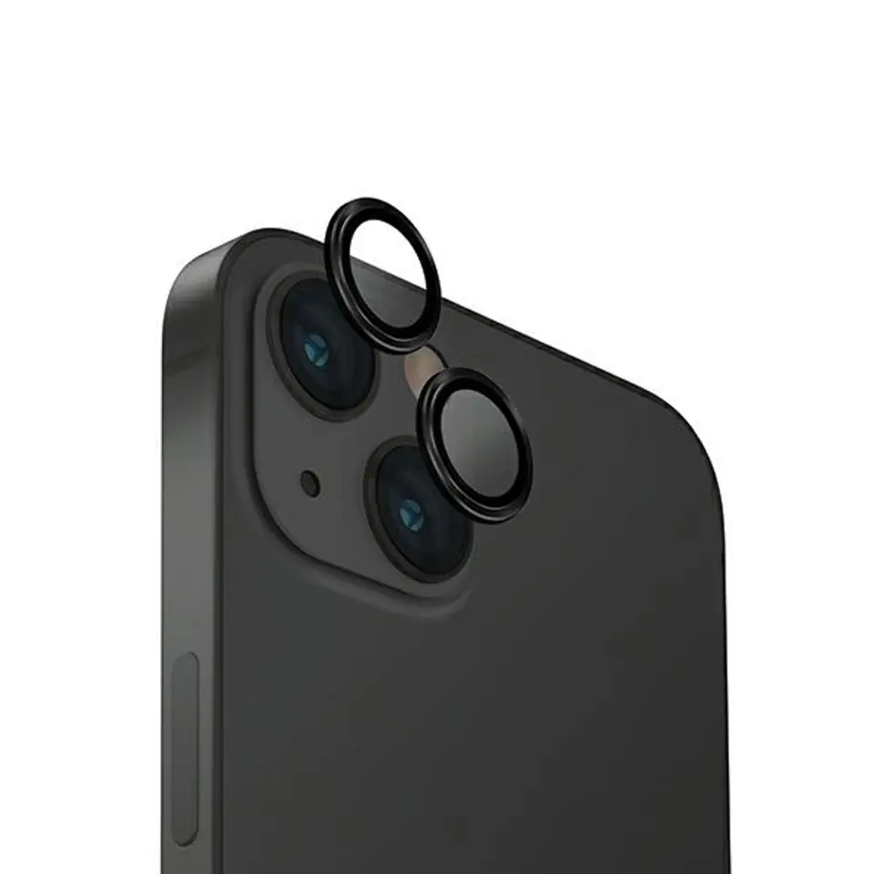 ⁨UNIQ Optix Aluminium Camera Lens Protector iPhone 15 6.1" / 15 Plus 6.7" midnight black szkło na obiektyw aparatu z aplikatorem⁩ w sklepie Wasserman.eu