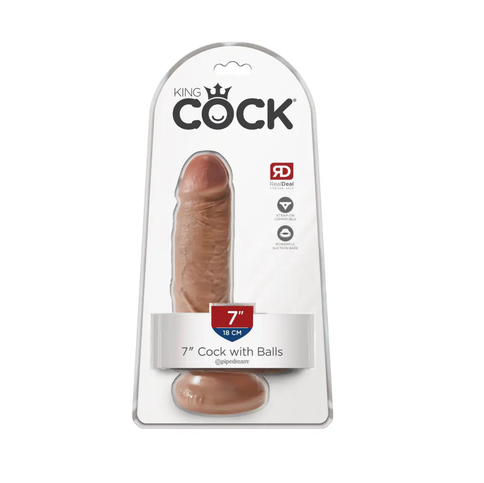 ⁨Dildo King Cock with Balls Pipedream 7 Tan⁩ w sklepie Wasserman.eu