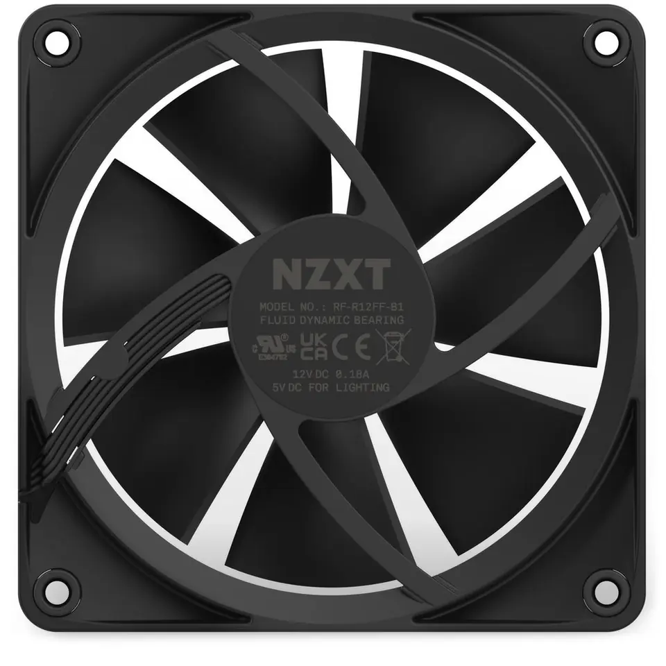 ⁨NZXT F120 RGB Computer case Fan 12 cm Black 1 pc(s)⁩ at Wasserman.eu