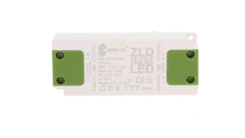 ⁨LED Power Supply 12V DC 12W ZLD 12-12LF 1,0A 19712-9027⁩ at Wasserman.eu