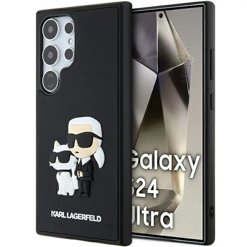 ⁨Karl Lagerfeld KLHCS24L3DRKCNK S24 Ultra  S928 czarny/black hardcase 3D Rubber Karl&Choupette⁩ w sklepie Wasserman.eu