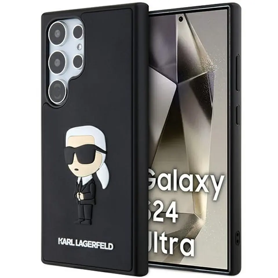 ⁨Karl Lagerfeld KLHCS24L3DRKINK S24 Ultra S928 czarny/black hardcase 3D Rubber Ikonik⁩ w sklepie Wasserman.eu