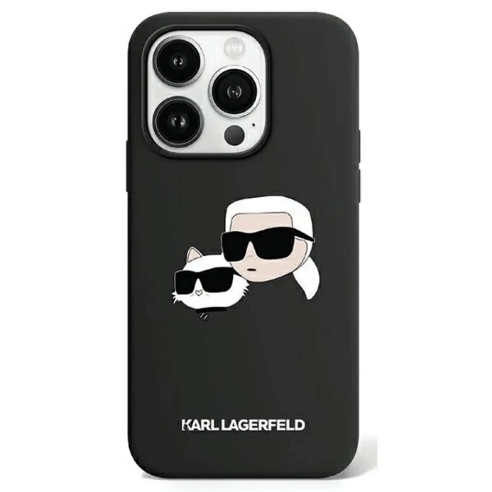 ⁨Karl Lagerfeld KLHMP15LSKCHPPLK iPhone 15 Pro 6.1" czarny/black hardcase Silicone Karl & Choupette MagSafe⁩ w sklepie Wasserman.eu