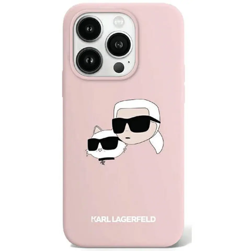 ⁨Karl Lagerfeld KLHMP15LSKCHPPLP iPhone 15 Pro 6.1" różowy/pink hardcase Silicone Karl & Choupette MagSafe⁩ w sklepie Wasserman.eu