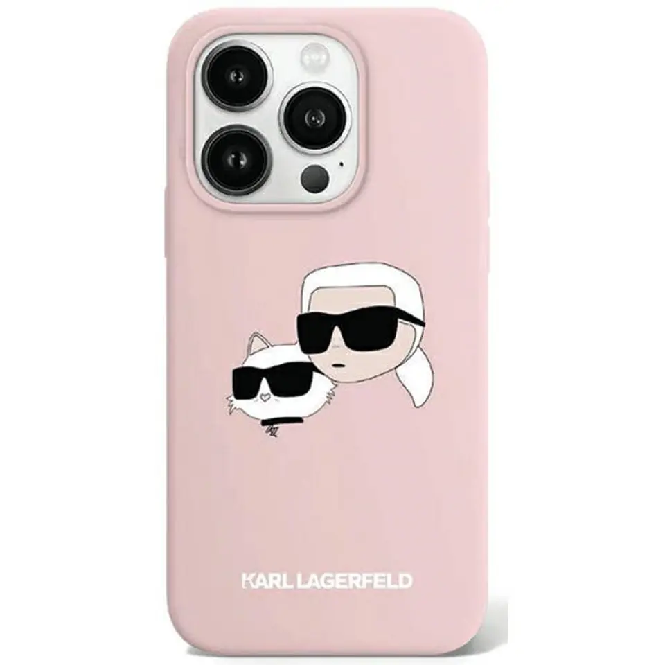 ⁨Karl Lagerfeld KLHMP15XSKCHPPLP iPhone 15 Pro Max 6.7" różowy/pink hardcase Silicone Karl & Choupette MagSafe⁩ w sklepie Wasserman.eu