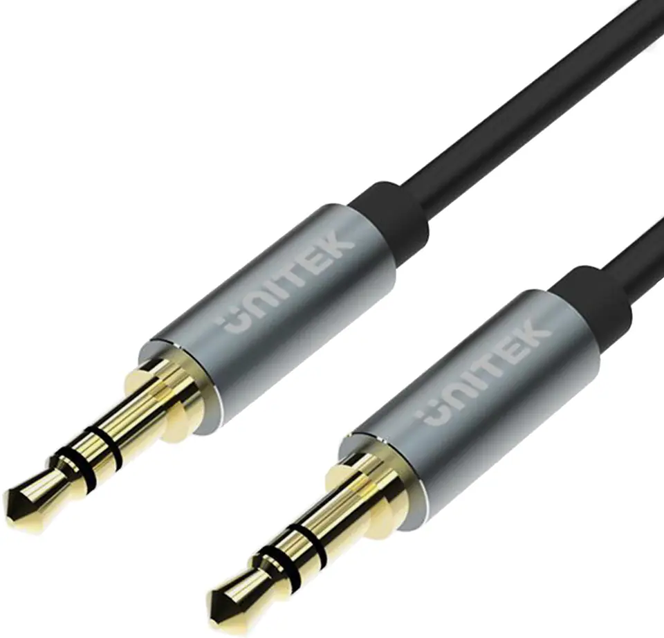 ⁨UNITEK Y-C922ABK audio cable 1.5 m 3.5mm Black, Grey⁩ at Wasserman.eu