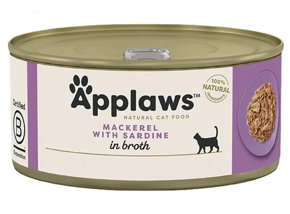 ⁨APPLAWS Natural Cat Food Mackerel with sardine - wet cat food - 70g⁩ at Wasserman.eu