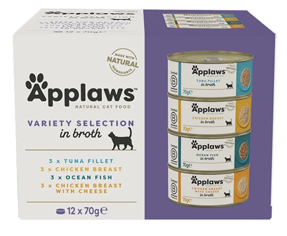 ⁨APPLAWS Supreme Selection (Tuna, Ocean Fish, Chicken, Chicken &Ser) 12x70g [1019]⁩ at Wasserman.eu