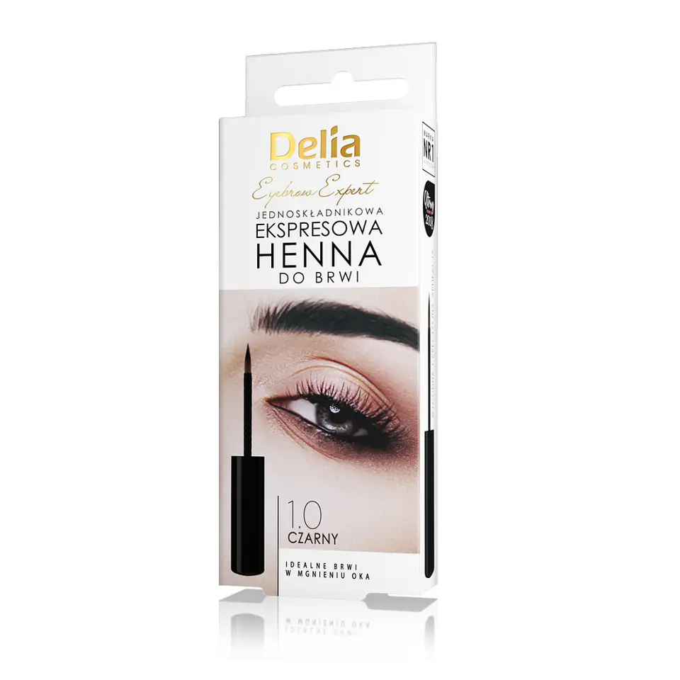 ⁨Delia Eyebrow Expert jednoskładnikowa ekspresowa henna do brwi 1.0 Czarny 6ml⁩ w sklepie Wasserman.eu