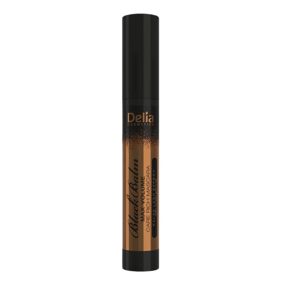 ⁨Delia Max Volume Care Rich Black Balm Mascara pielęgnujący tusz do rzęs z odżywczym olejkiem 14ml⁩ w sklepie Wasserman.eu