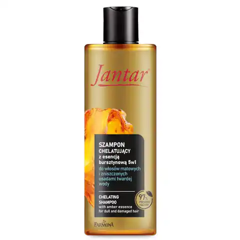 ⁨Farmona Jantar szampon chelatujący z wyciągiem z bursztynu 5w1 do włosów matowych i zniszczonych osadami twardej wody 300ml⁩ w sklepie Wasserman.eu