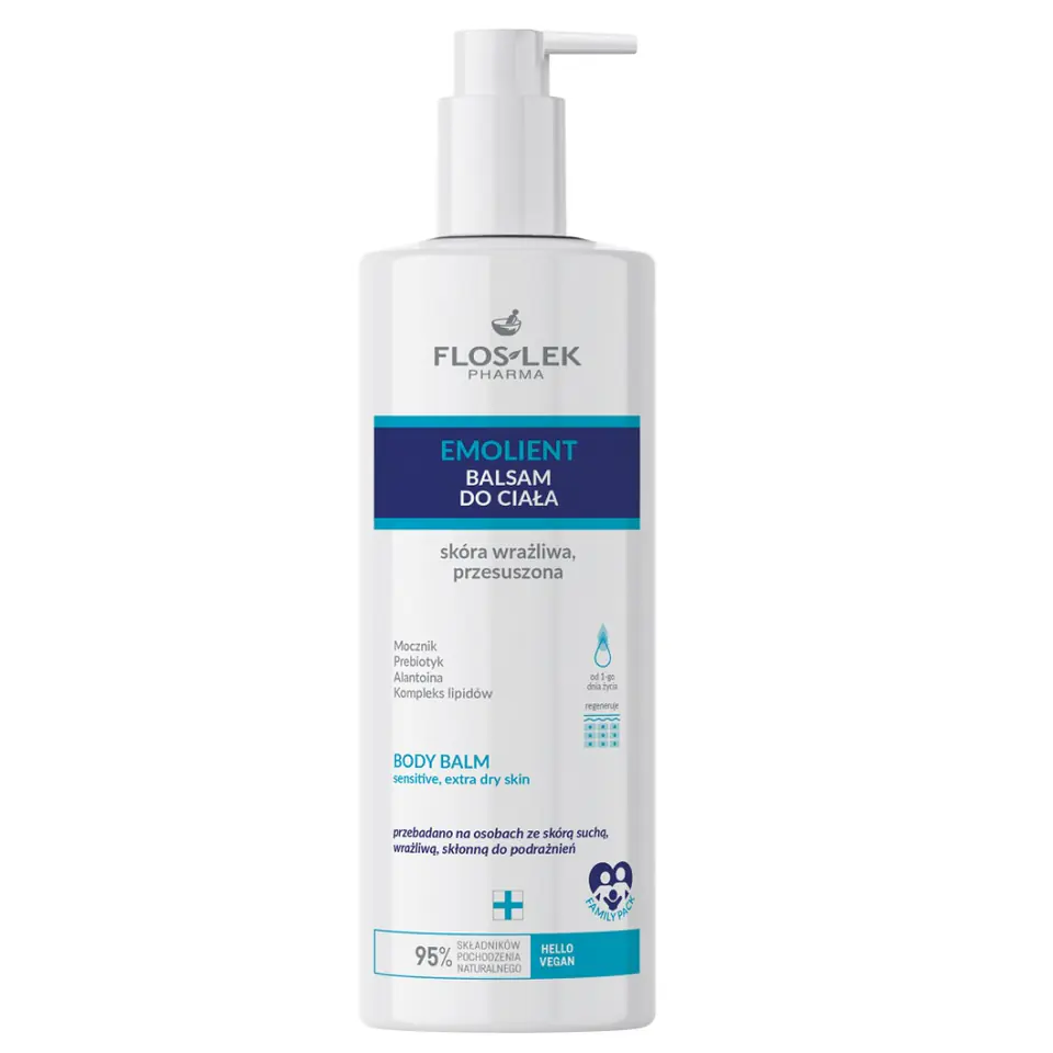 Floslek Emolient balsam do ciała skóra wrażliwa i przesuszona 400ml w sklepie Wasserman.eu