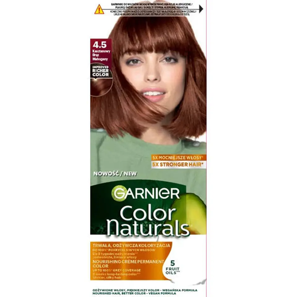 ⁨Garnier Color Naturals odżywcza farba do włosów 4.5 Kasztanowy Brąz⁩ w sklepie Wasserman.eu