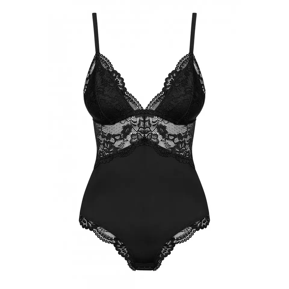 ⁨Obsessive 810-TED-1 zmysłowe body z koronką Black L/XL⁩ w sklepie Wasserman.eu