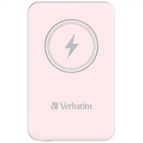 ⁨Verbatim, powerbank z ładowaniem bezprzewodowym, 5V, ładowanie telefonu, 32243, 5 000mAh, Mocowanie magnetyczne, różowa⁩ w sklepie Wasserman.eu