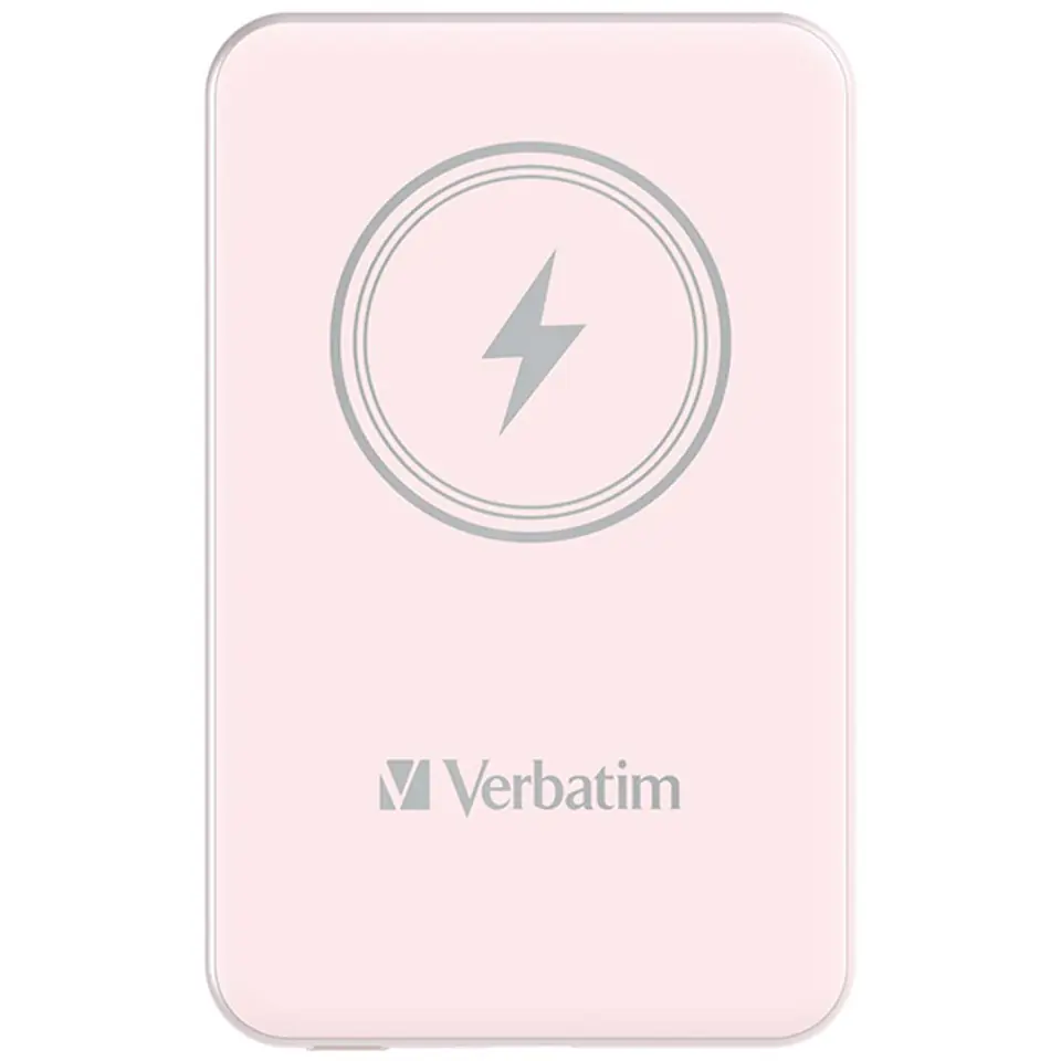 ⁨Verbatim, powerbank z ładowaniem bezprzewodowym, 5V, ładowanie telefonu, 32243, 5 000mAh, Mocowanie magnetyczne, różowa⁩ w sklepie Wasserman.eu