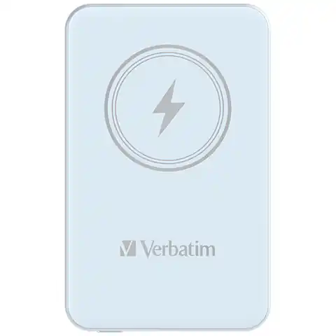 ⁨Verbatim, powerbank z ładowaniem bezprzewodowym, 5V, ładowanie telefonu, 32242, 5 000mAh, Mocowanie magnetyczne, niebieska⁩ w sklepie Wasserman.eu
