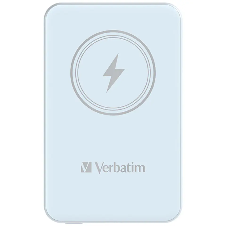 ⁨Verbatim, powerbank z ładowaniem bezprzewodowym, 5V, ładowanie telefonu, 32242, 5 000mAh, Mocowanie magnetyczne, niebieska⁩ w sklepie Wasserman.eu