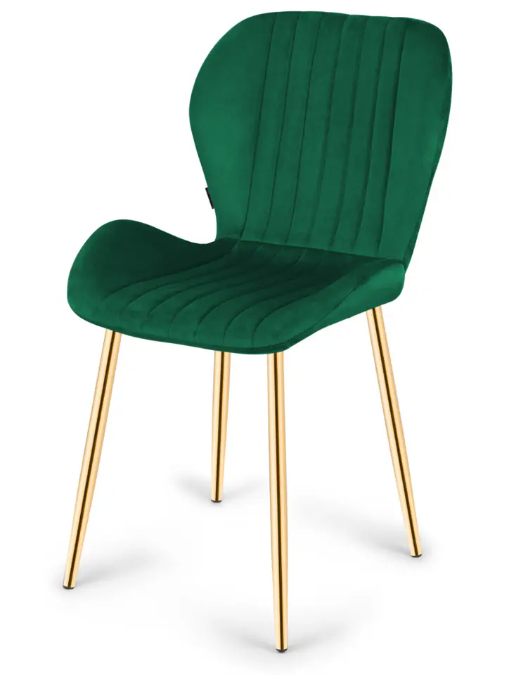⁨Krzesło tapicerowane MONTI VELVET GREEN GOLD⁩ w sklepie Wasserman.eu