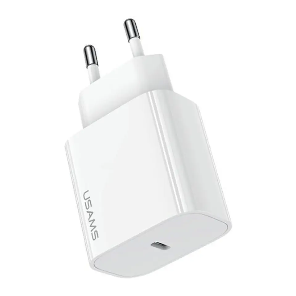 ⁨USAMS Ład. siec. 1xUSB-C T65 PD20W(only head) PD Fast Charging biały/white CC226TC01 (US-CC226)⁩ w sklepie Wasserman.eu