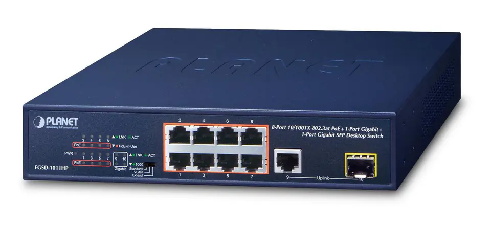 ⁨Planet 8-Port 10/100TX 802.3at PoE⁩ w sklepie Wasserman.eu
