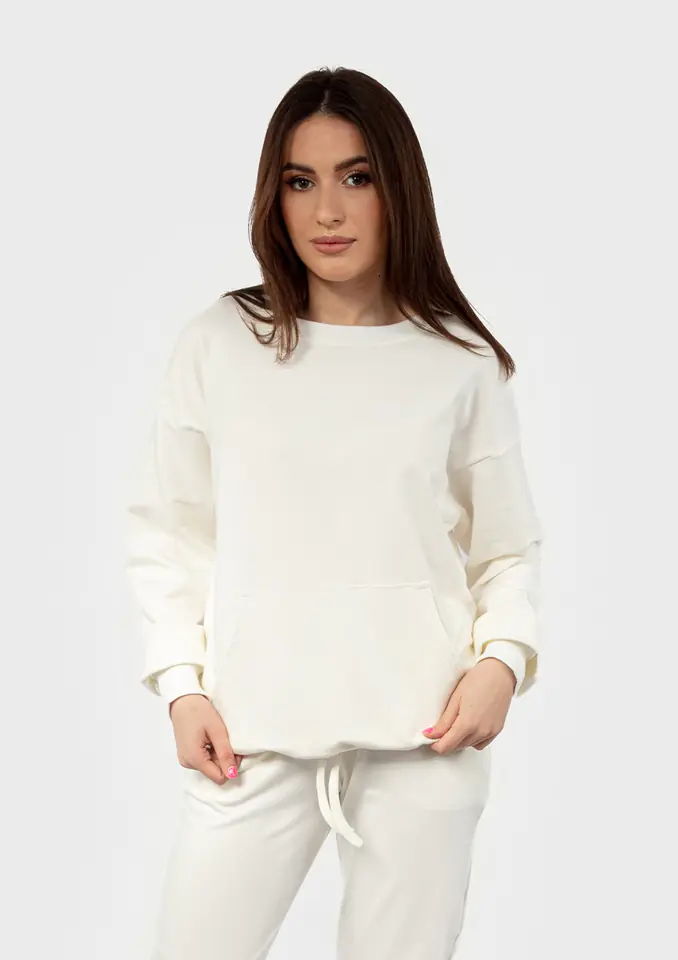 ⁨Bluza DK-K-B2 ECRU BAWEŁNA (kolor ecru, rozmiar L)⁩ w sklepie Wasserman.eu
