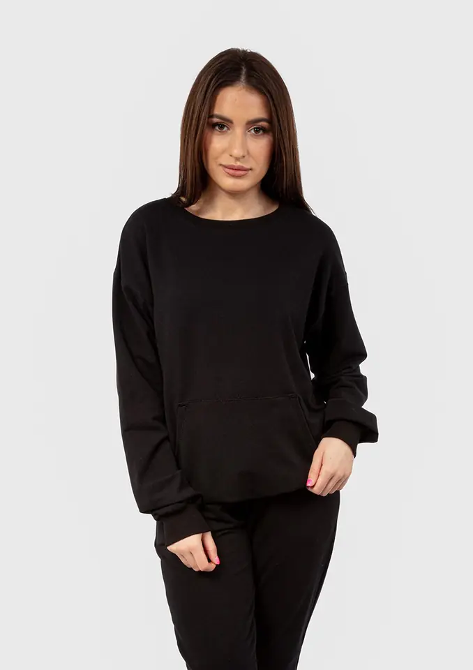 ⁨Bluza DK-K-B2 CZARNY BAWEŁNA (kolor czarny, rozmiar L)⁩ w sklepie Wasserman.eu