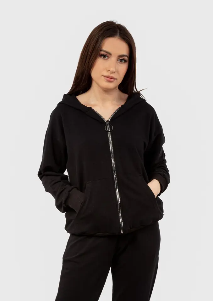 ⁨Bluza DK-K-B4 CZARNY BAWEŁNA (kolor czarny, rozmiar L)⁩ w sklepie Wasserman.eu