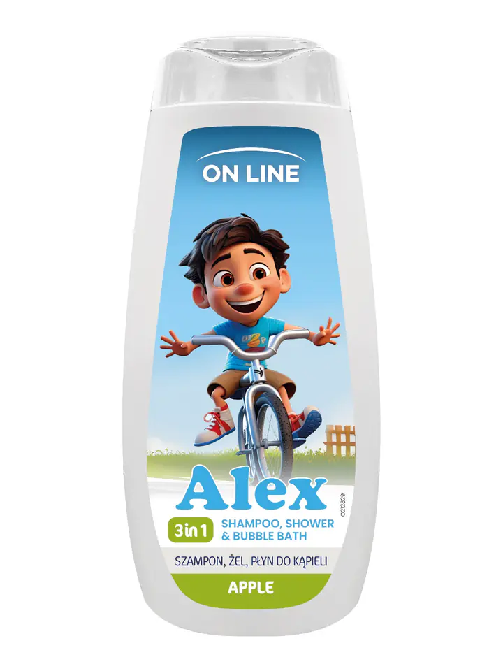 ⁨ON LINE KIDS Alex 3w1 Szampon, żel, płyn do kąpieli - Apple 400 ml⁩ w sklepie Wasserman.eu