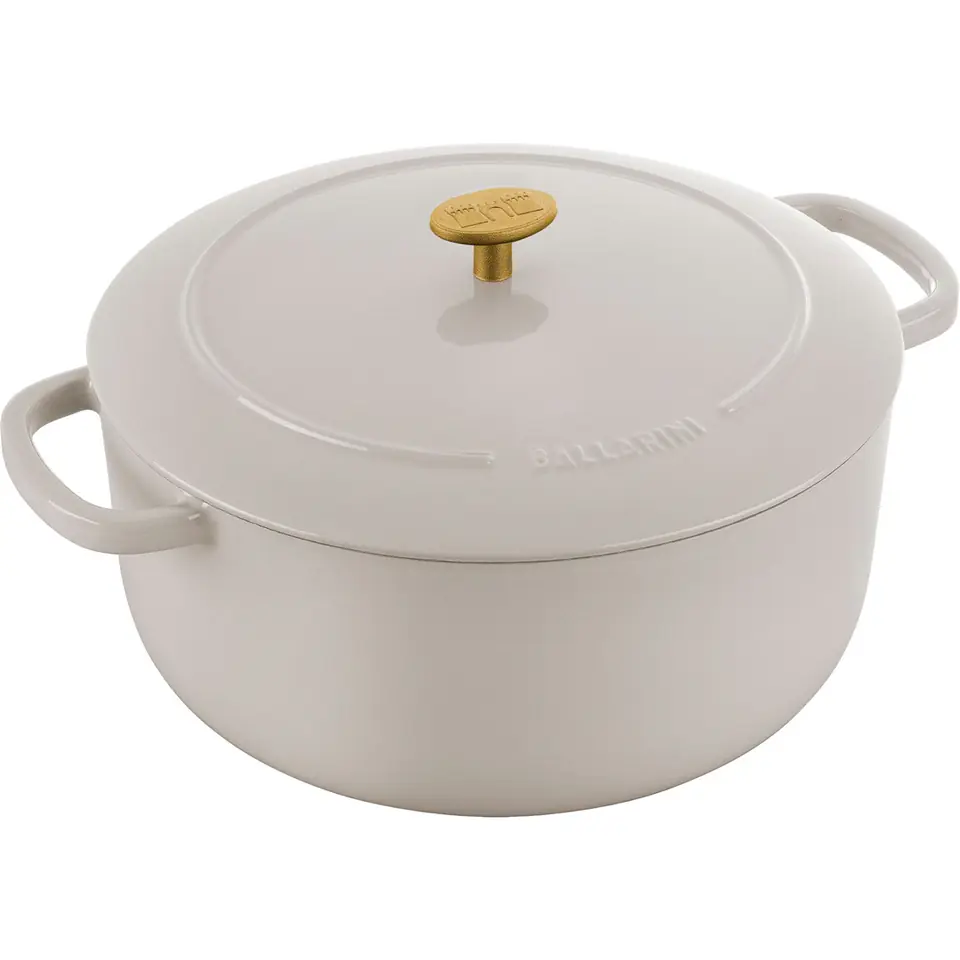 Ballarini Bellamonte round cast iron pot - 7 ltr, Ivory at Wasserman.eu
