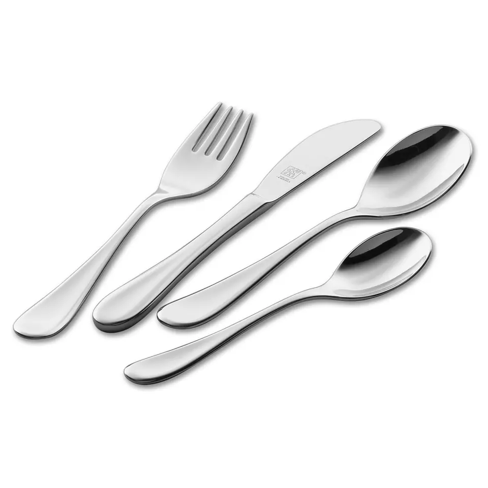 ⁨ZWILLING Filou 4 pcs. children's set Toddler cutlery set Silver⁩ at Wasserman.eu