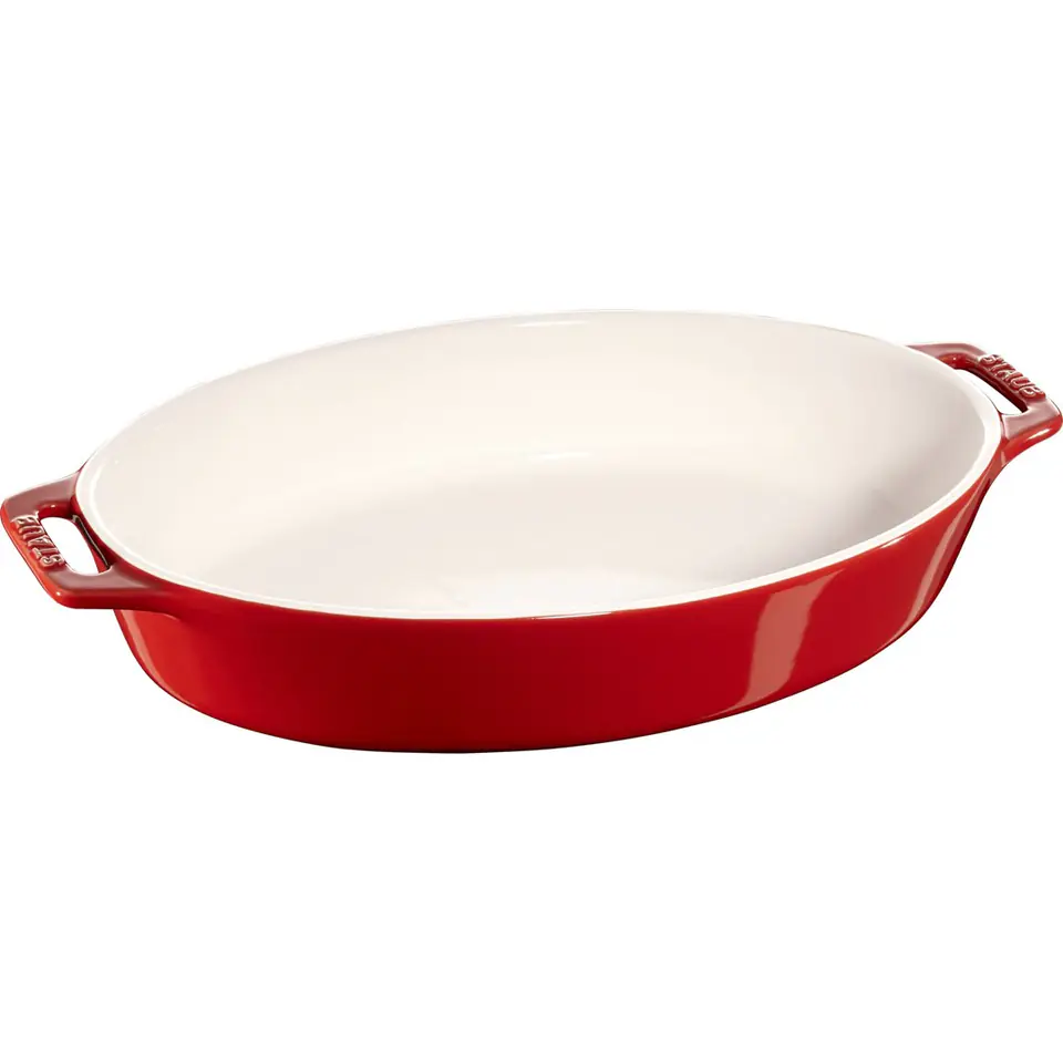 ⁨Owalny półmisek ceramiczny Staub - 2.3 ltr, Czerwony⁩ w sklepie Wasserman.eu