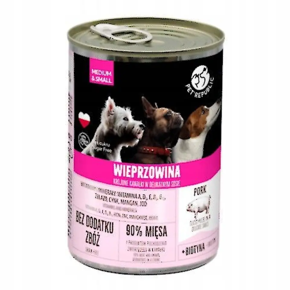 ⁨PetRepublic puszka dla psa z wieprzowiną 400 g⁩ w sklepie Wasserman.eu