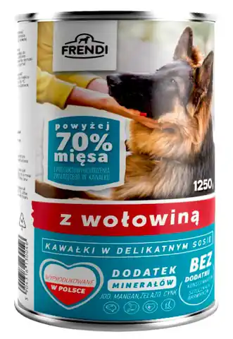 ⁨FRENDI with Beef chunks in delicate sauce - wet dog food - 1250g⁩ at Wasserman.eu