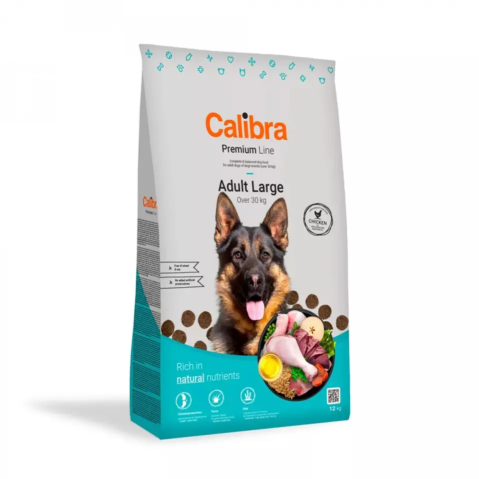 ⁨CALIBRA DOG PREMIUM Adult Large kurczak - karma dla psa 12 kg⁩ w sklepie Wasserman.eu